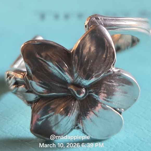 1885 Tiffany & Co. Violet Spoon Ring In Sterling Sulver Luxury Flower #68 - Picture 4 of 15